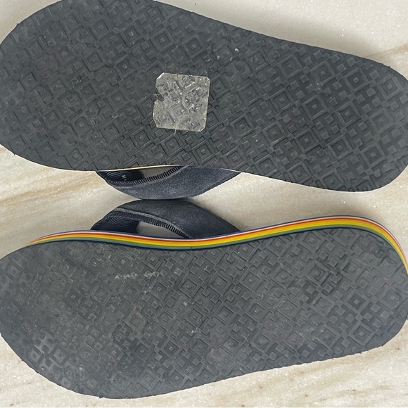 Tory Burch flip flops platform women’s sz 9 Blue with Rainbow Sole - Picture 5 of 9